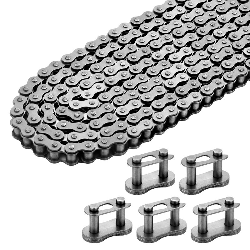 Belleone #40 Roller Chain - 10 Feet #40 Chain with 5 Connecting Links for Go Karts, Mini Bikes, Scooters, Motorcycles, Bycicles, ATV, MTV, Dirt Bike and Other Industrial Machinery - 240 Links - Image 2